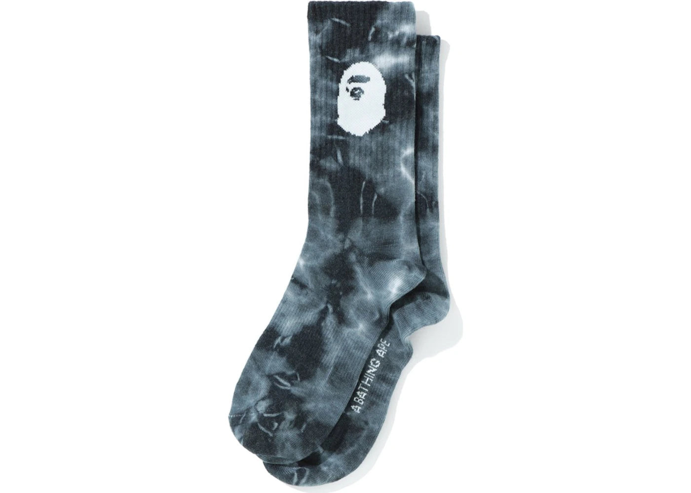 BAPE A Bathing Ape Men Ape Head Tie Dye Socks Black