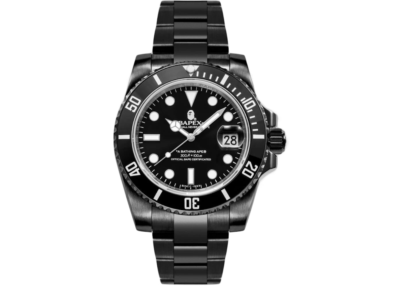 BAPE A Bathing Ape Type 1 Bapex Watch Black/Black/Black