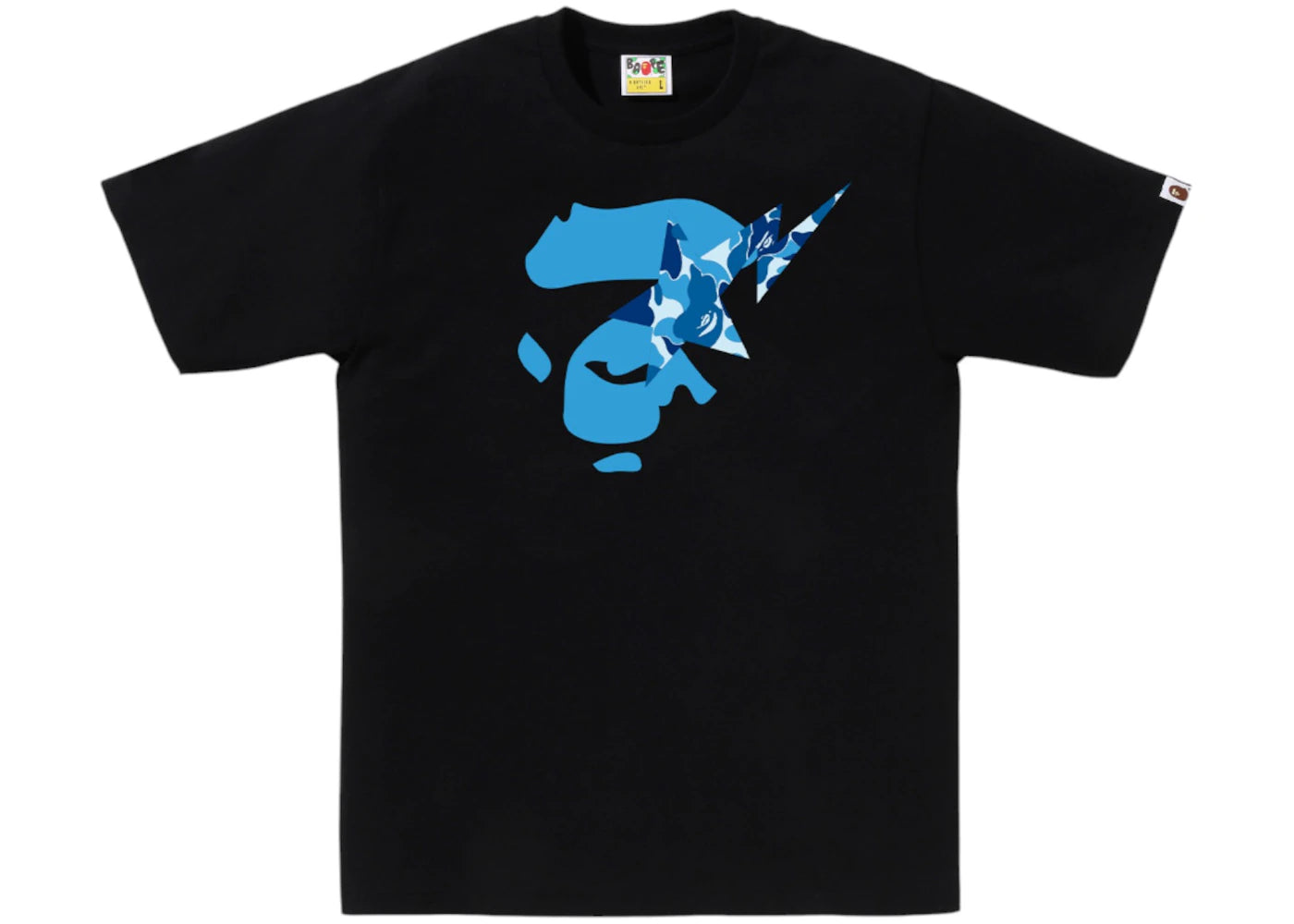 BAPE ABC Camo Ape Face Sta Tee Black/Blue