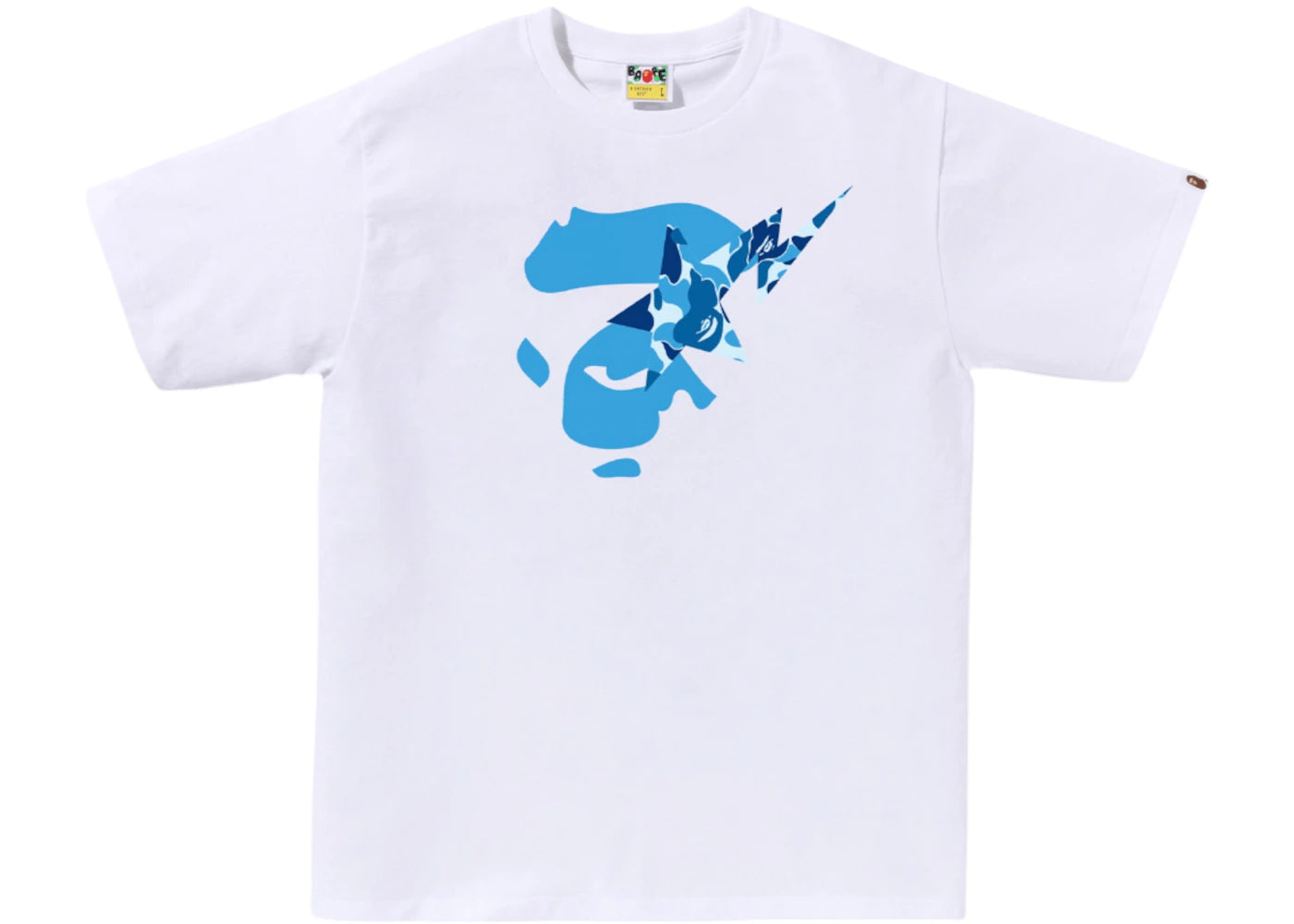 BAPE ABC Camo Ape Face Sta Tee White/Blue
