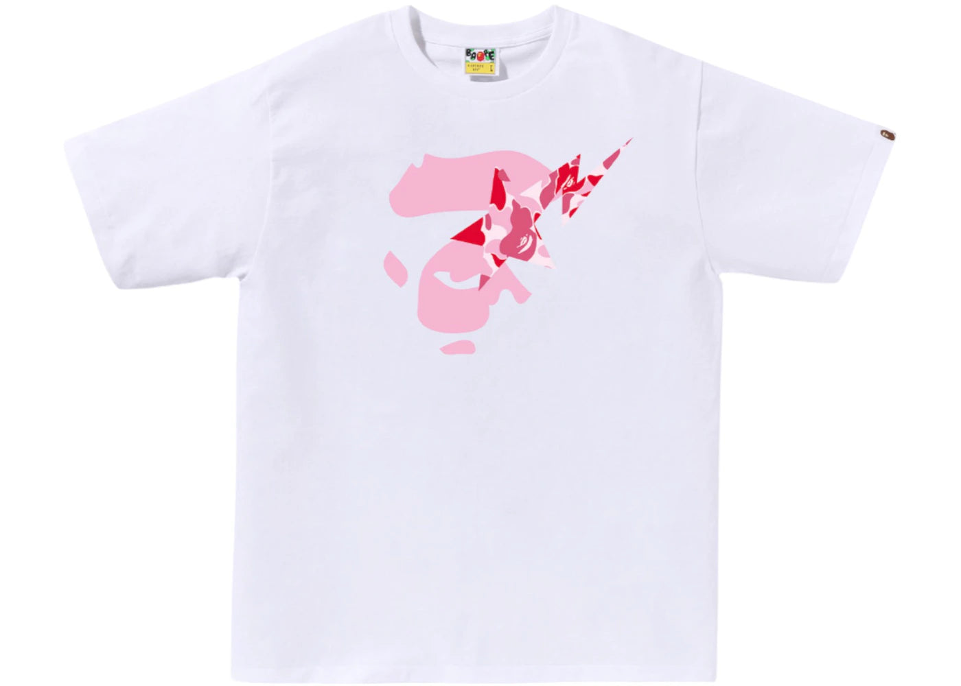 BAPE ABC Camo Ape Face Sta Tee White/Pink