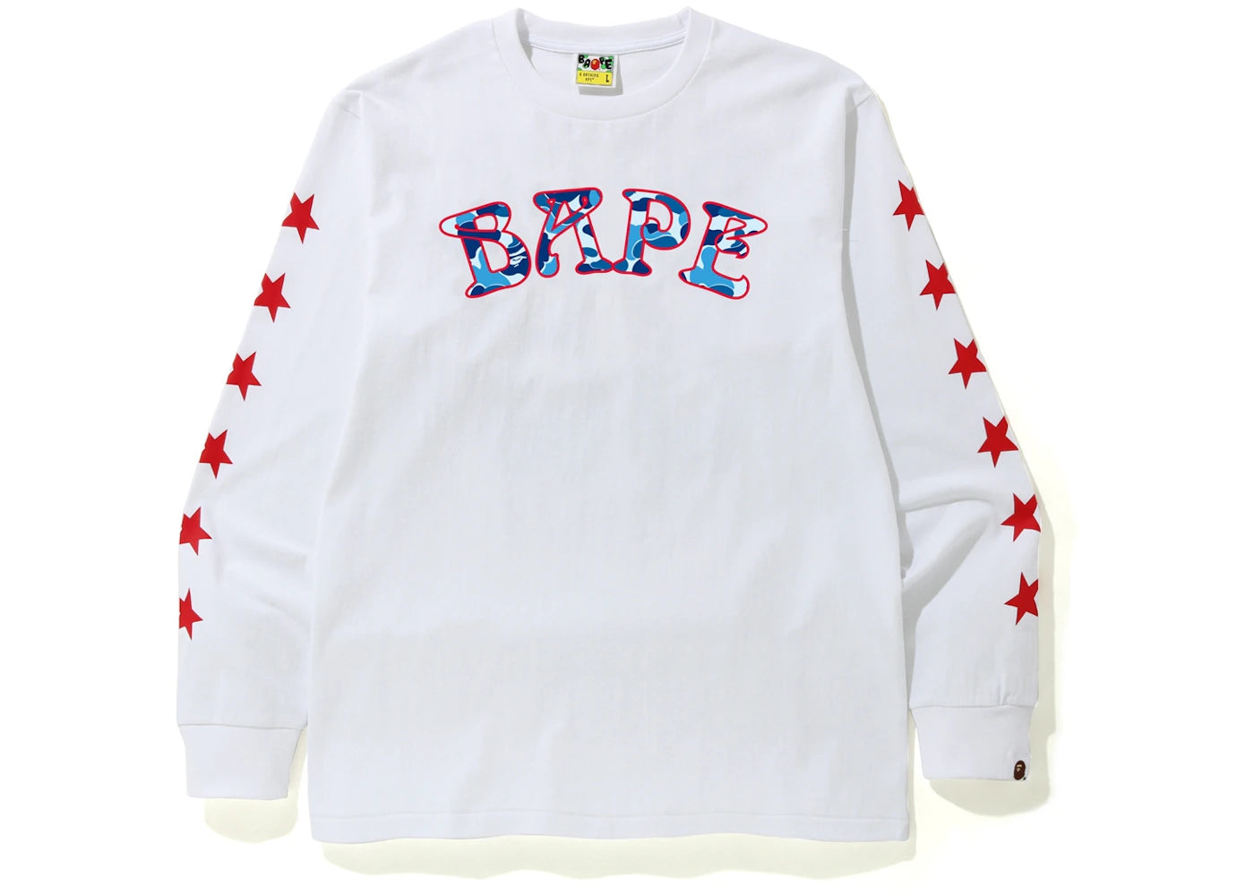 BAPE ABC Camo BAPE 88 L/S Tee White/Blue