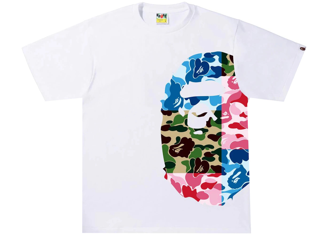 BAPE ABC Camo Crazy Side Big Ape Head Tee White