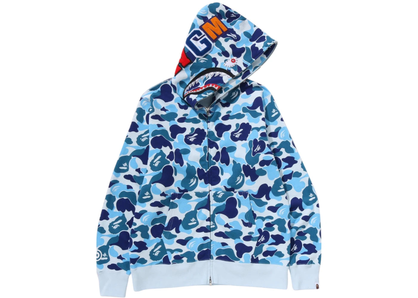 BAPE ABC Camo Crystal Stone Shark Full Zip Hoodie Blue