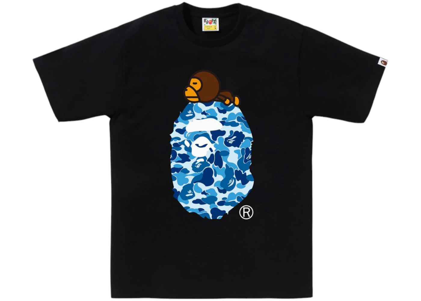 BAPE ABC Camo Milo On Big Ape Tee (SS25) Black/Blue