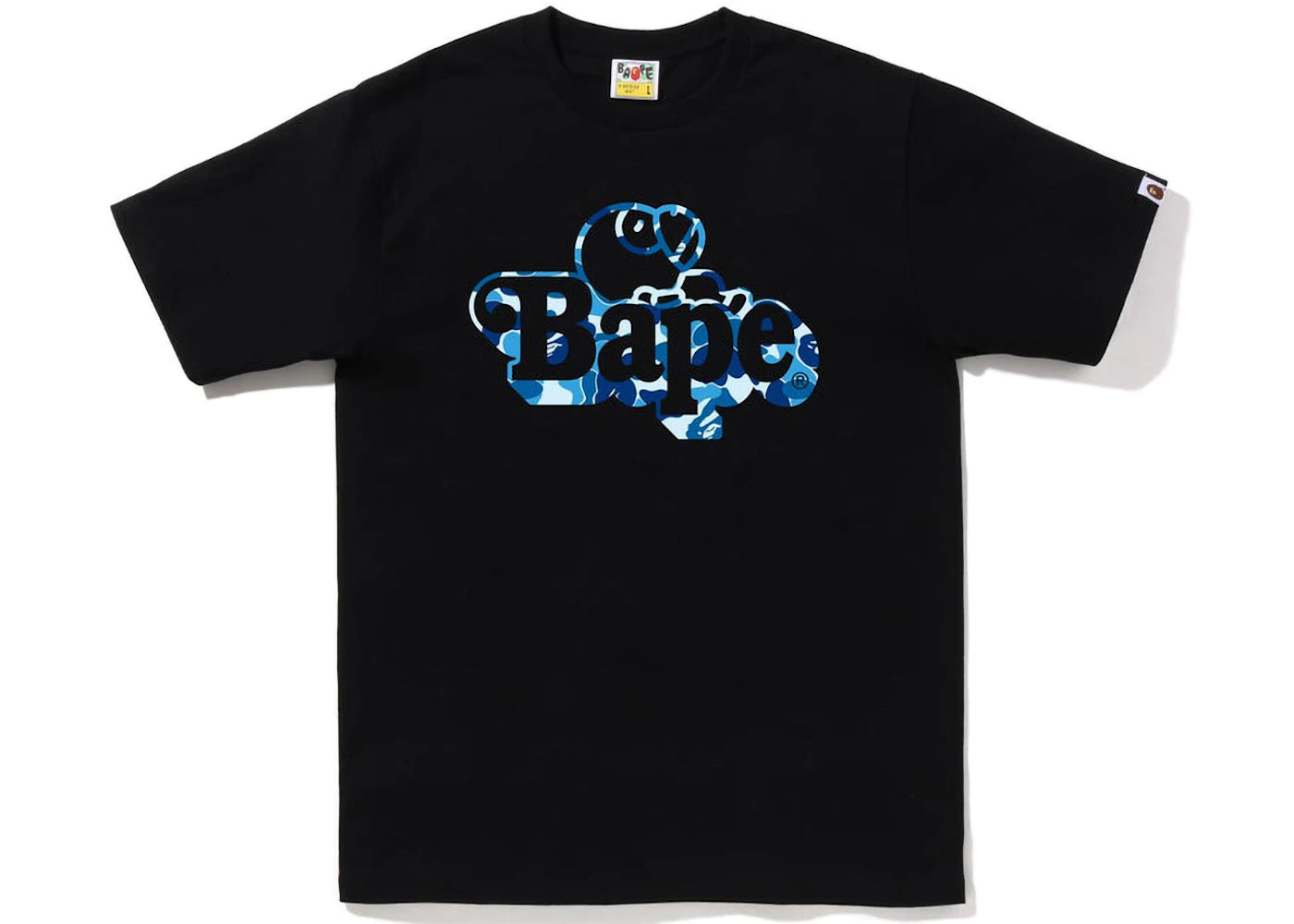BAPE ABC Camo Milo on Bape Tee Black Blue