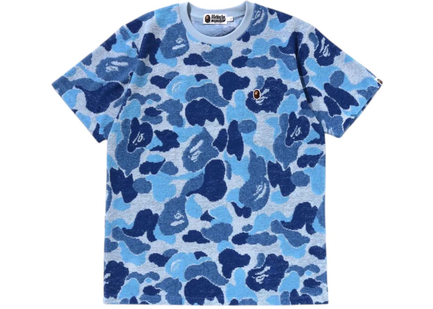BAPE ABC Camo Pile Jacquard One Point Tee Blue
