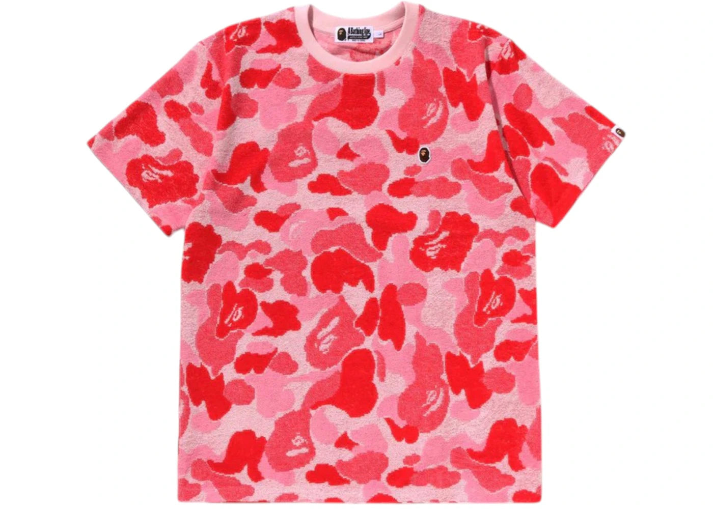 BAPE ABC Camo Pile Jacquard One Point Tee Pink