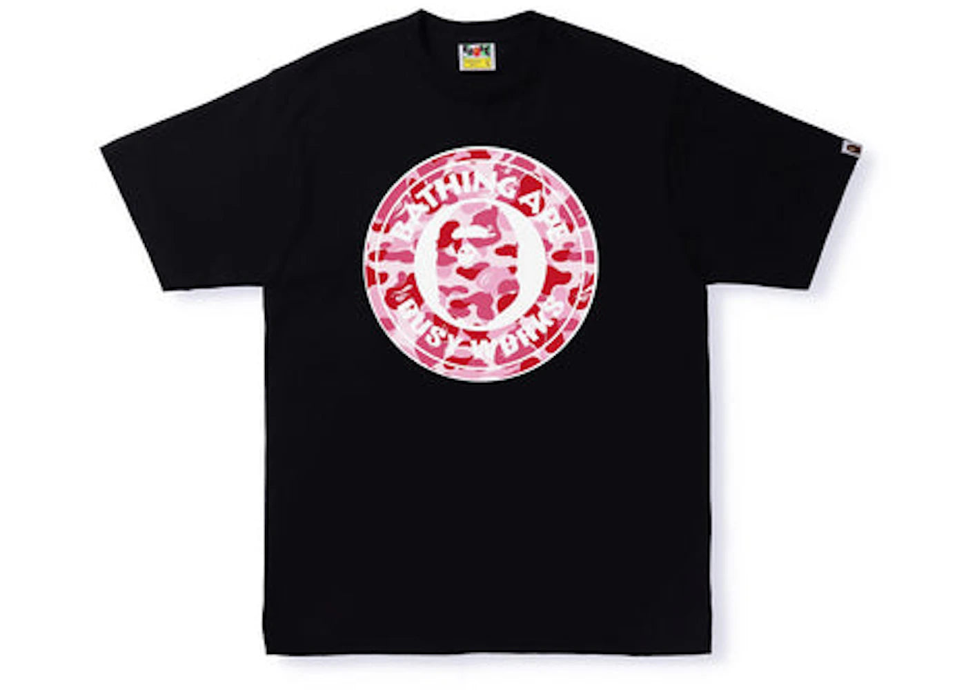 BAPE ABC Camo Single Color Busy Works Tee Black Pink