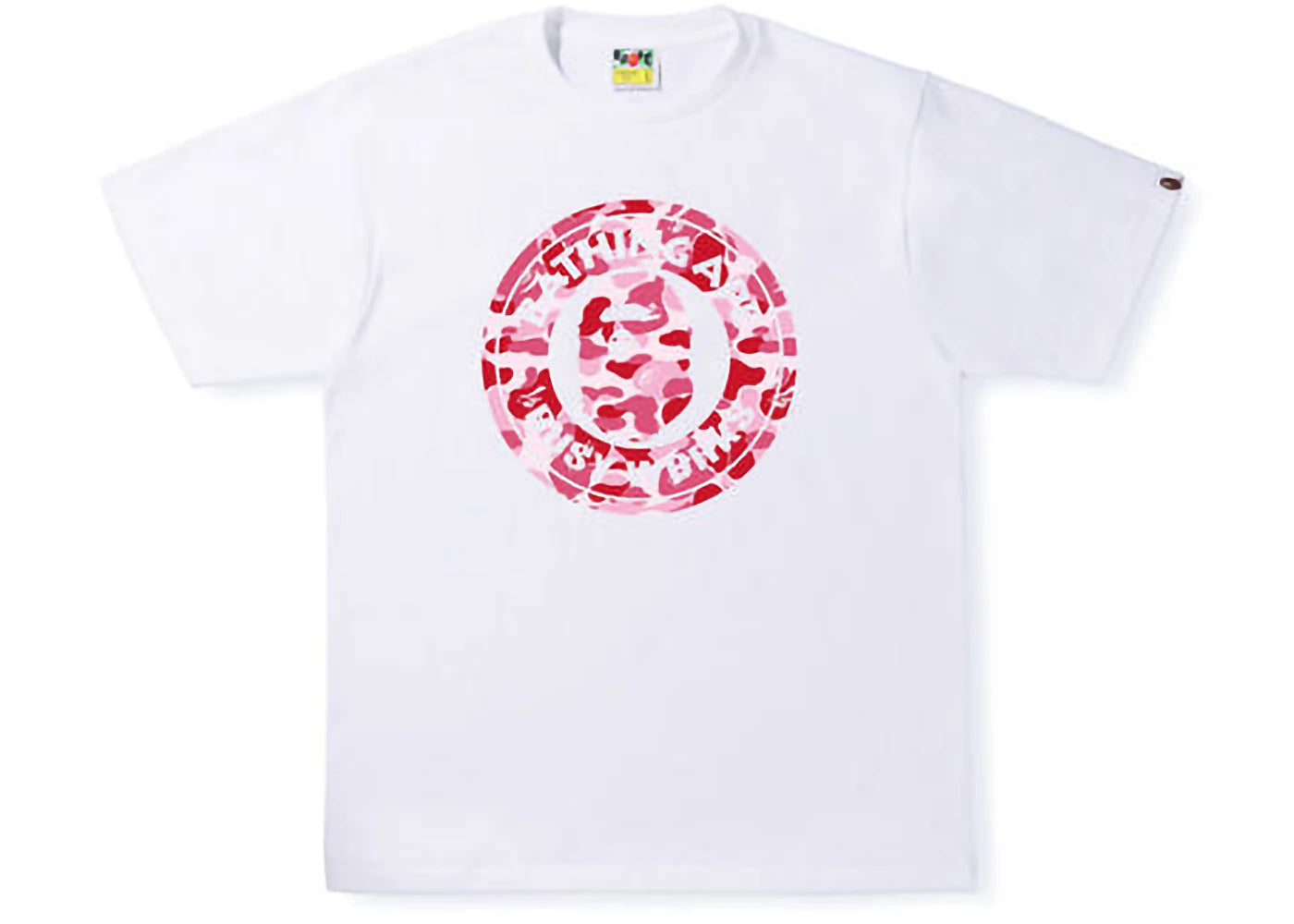 BAPE ABC Camo Single Color Busy Works Tee White Pink