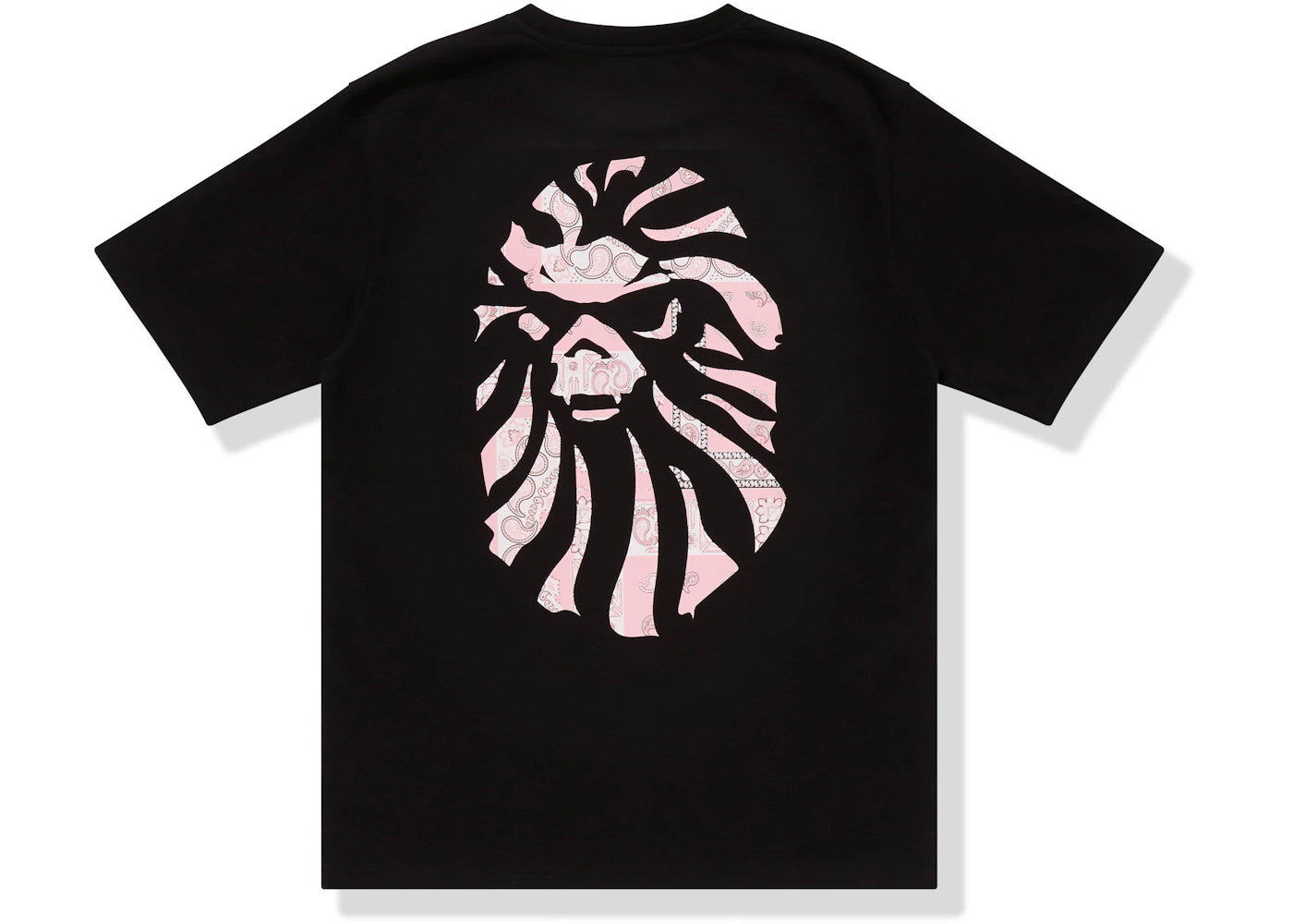 BAPE BLACK Paisley Ape Head Pocket Tee Black Pink