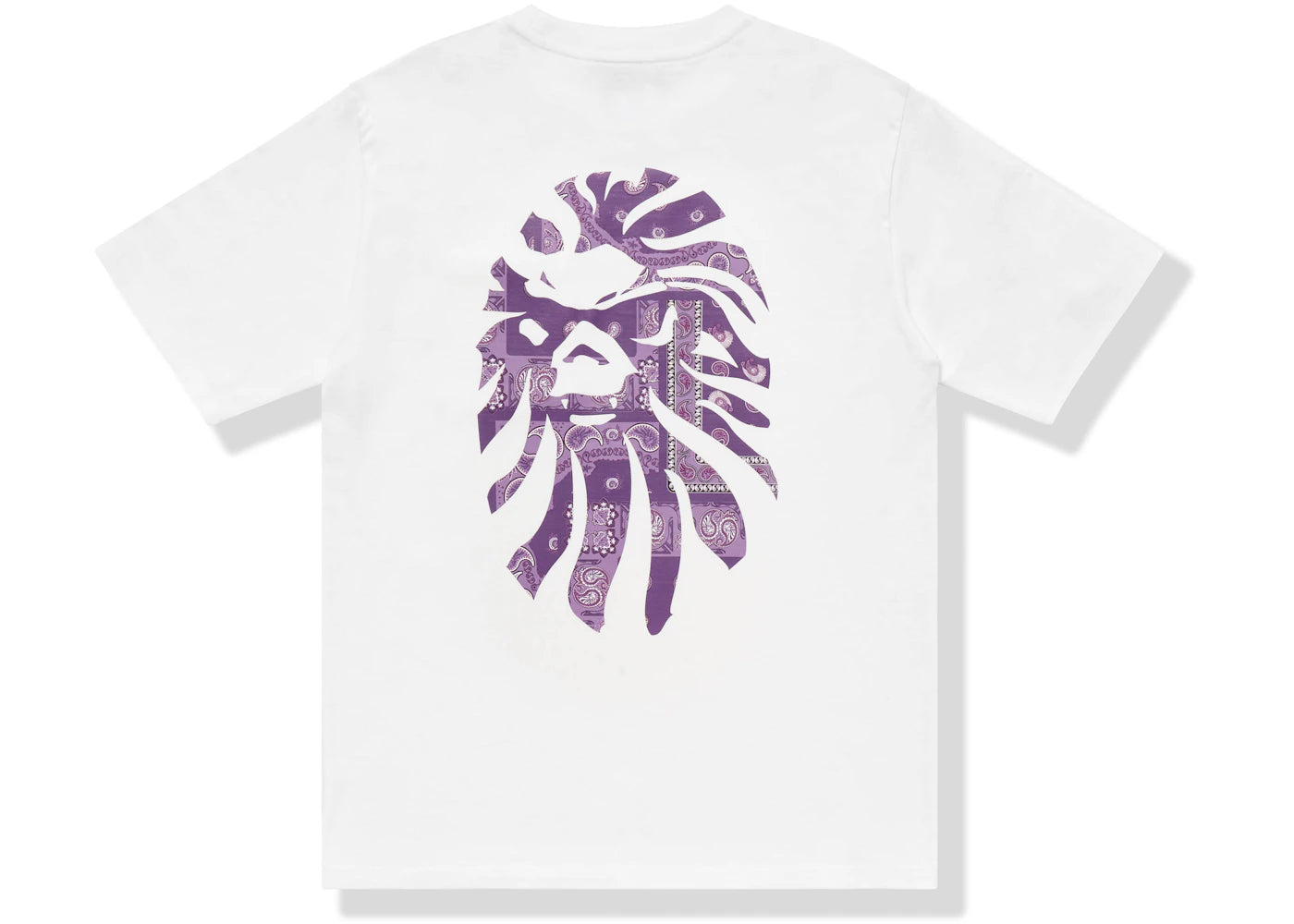 BAPE BLACK Paisley Ape Head Pocket Tee White Purple