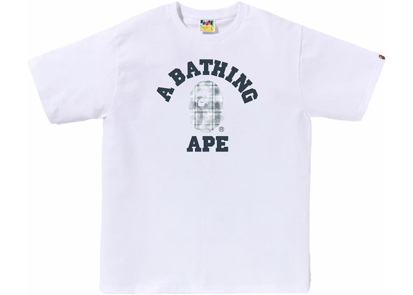 BAPE Bleach Check College Tee White