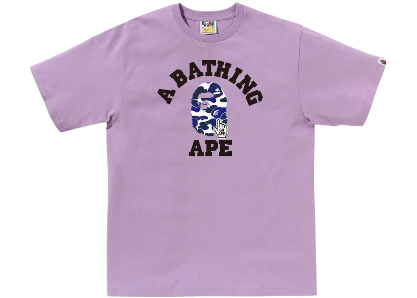 BAPE Camo Go Ape Pointer College Tee Purple