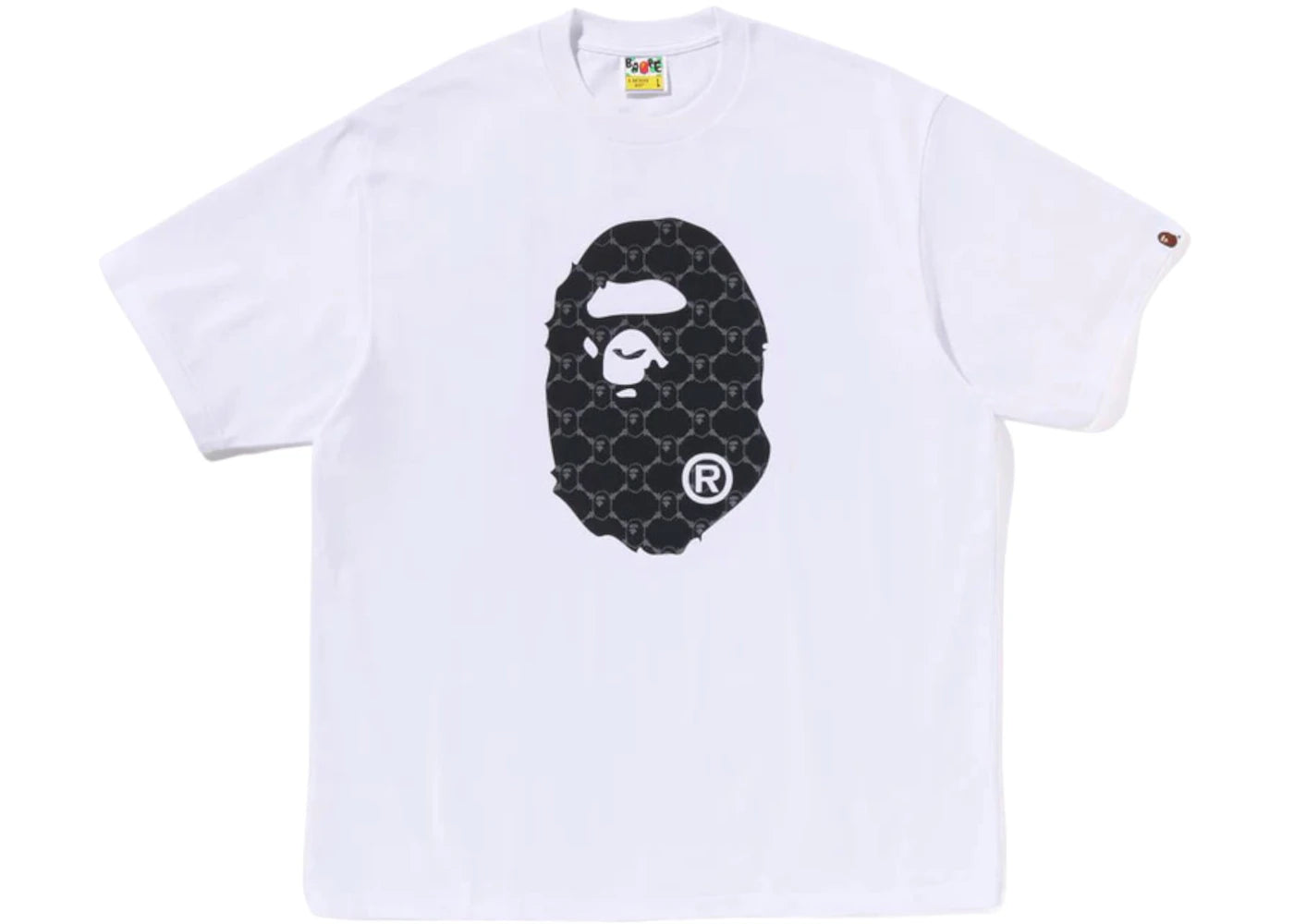 BAPE College Monogram Ape Head Relaxed Fit Tee White