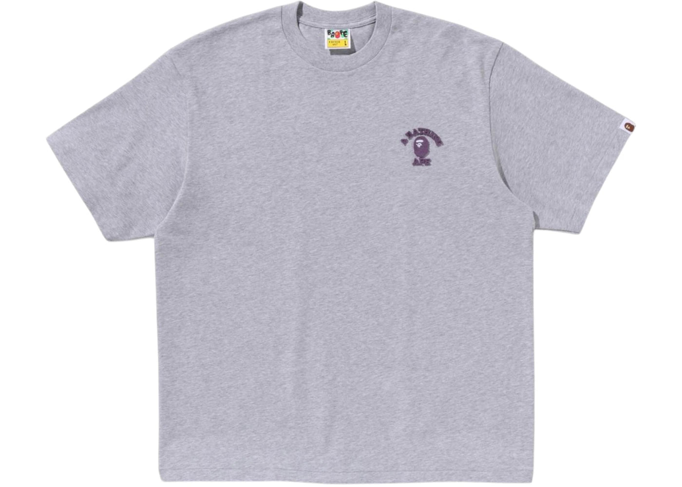 BAPE College One Point Relaxed Fit Tee Gray