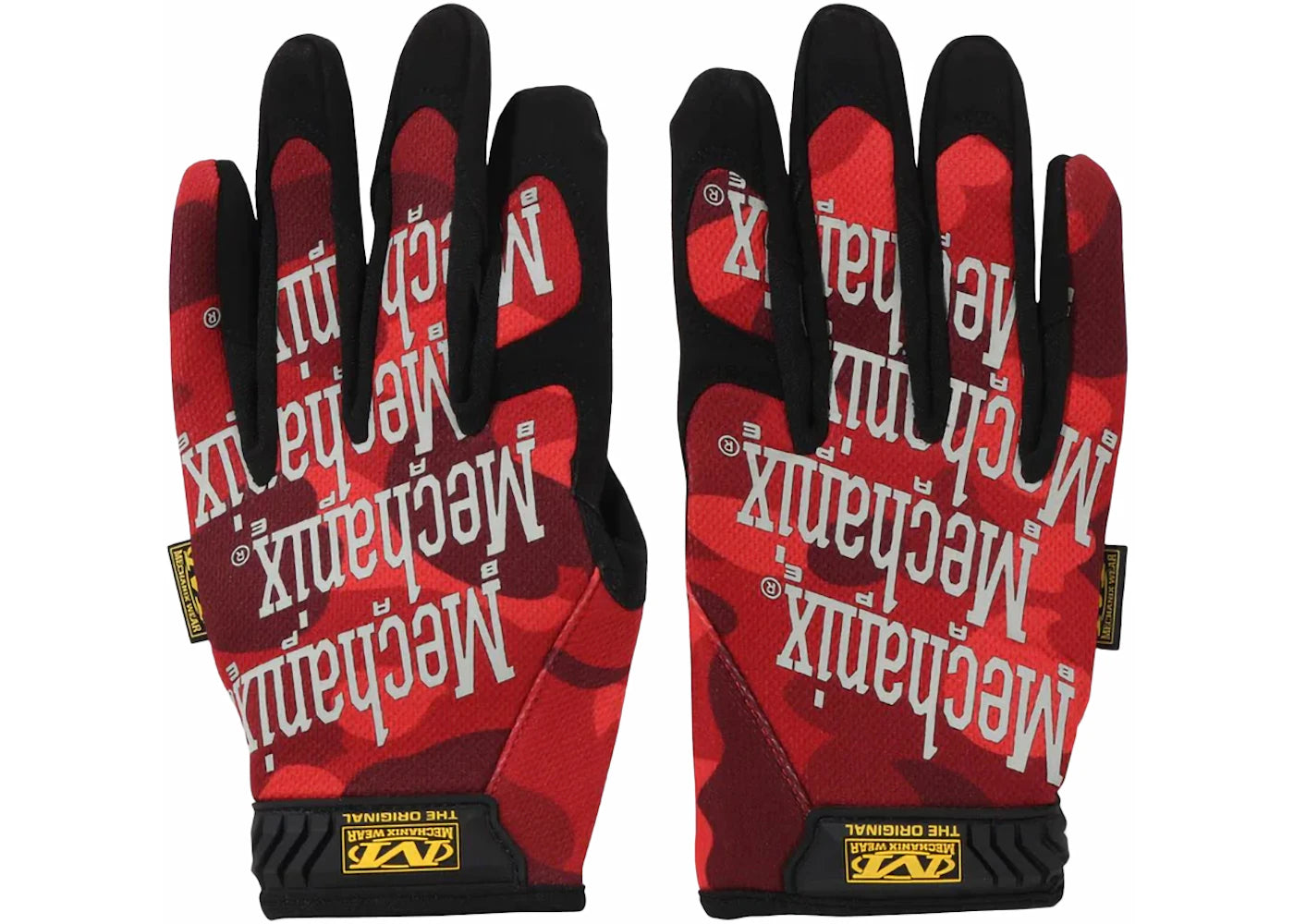 BAPE Color Camo Mechanix Wear Gloves Red