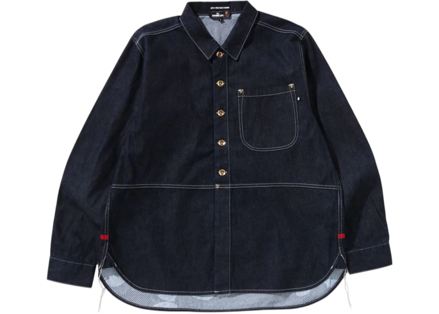 BAPE Denim Pocket L/S Shirt Navy