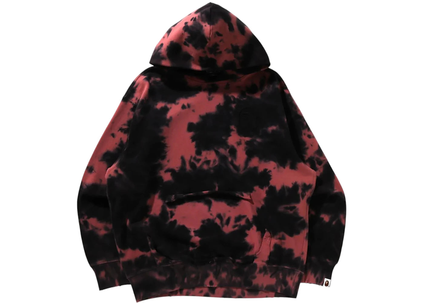 BAPE Destroyed Bleach Logo Relaxed Fit Pullover Hoodie Black