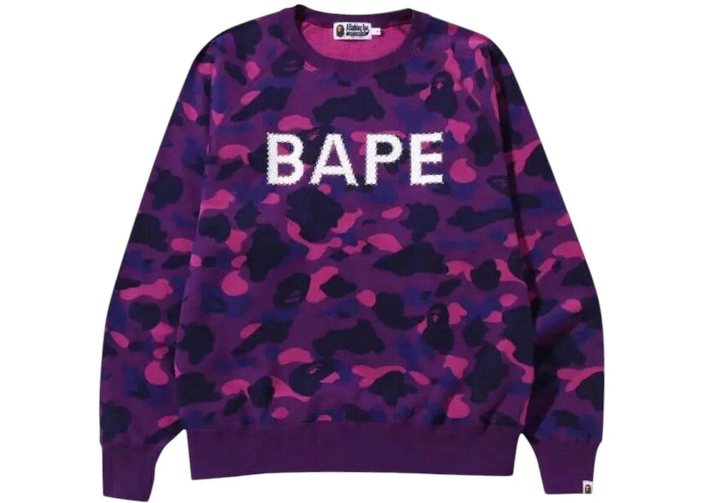 BAPE Embroidery Loose Fit Crewneck Purple