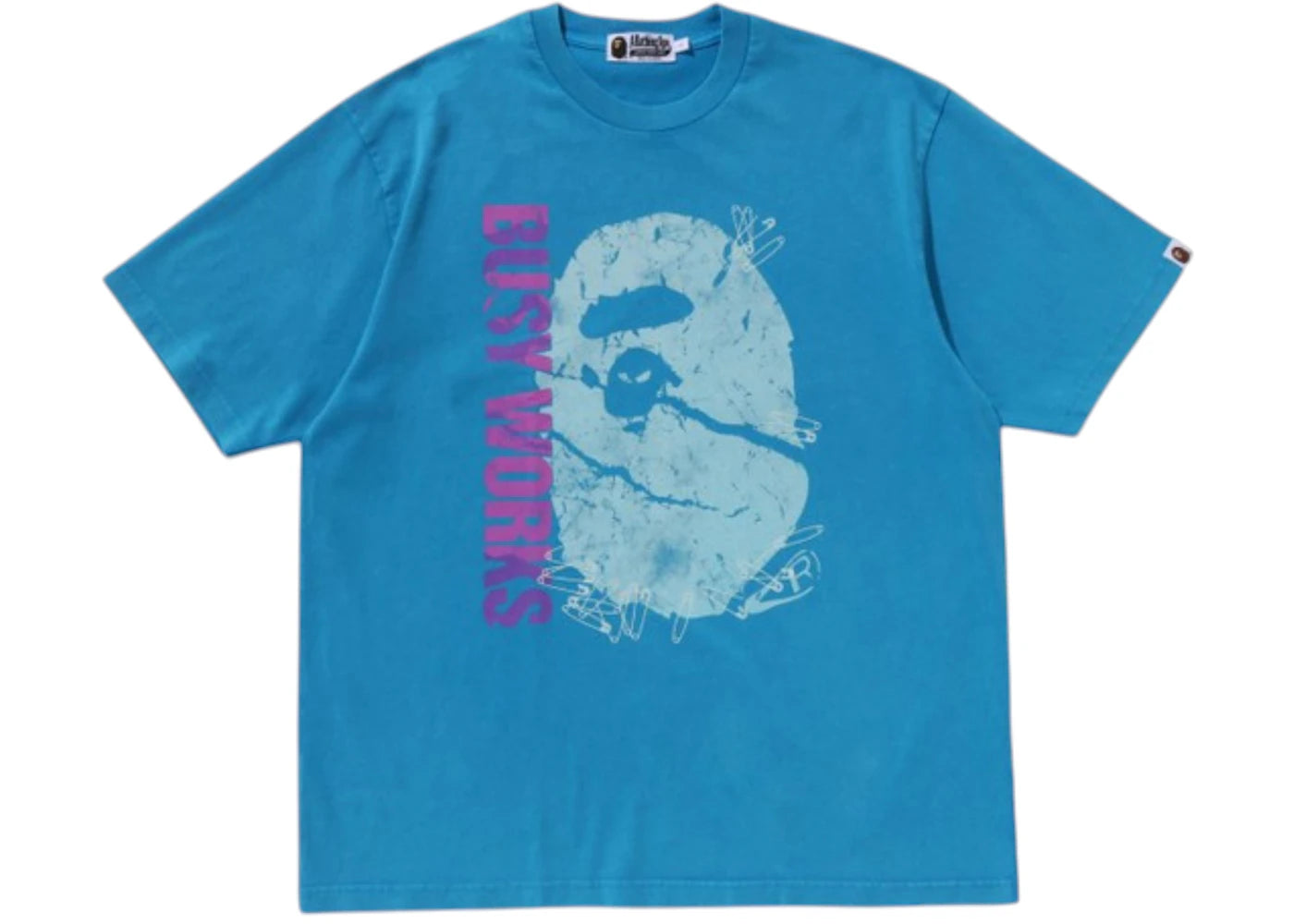 BAPE Garment Dye Relaxed Fit Tee Blue