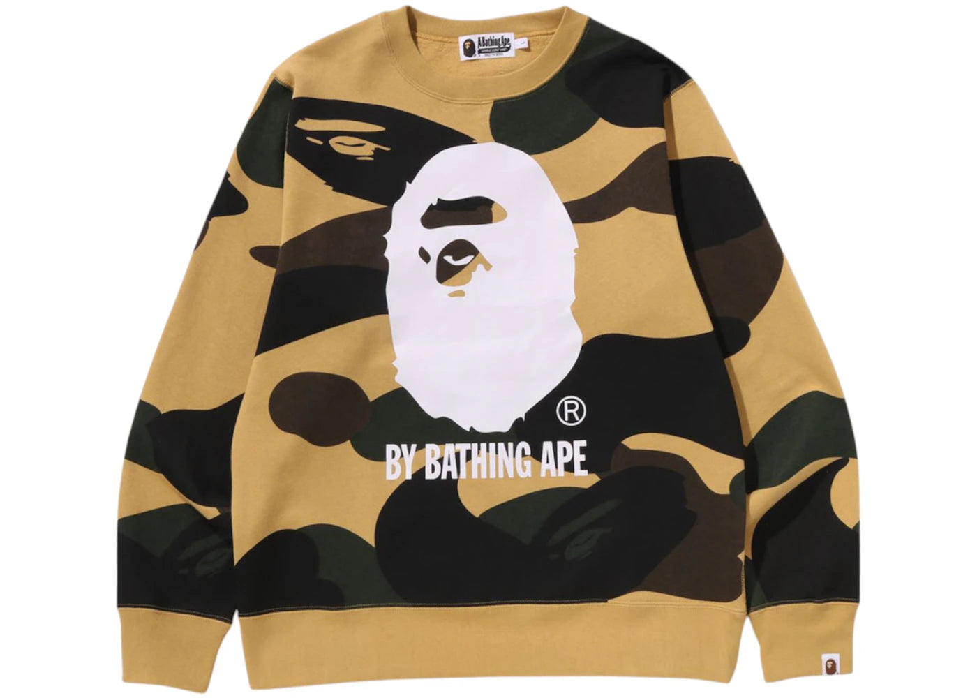 BAPE Giant 1st Camo By Bathing Ape Crewneck Sweatshirt Yellow