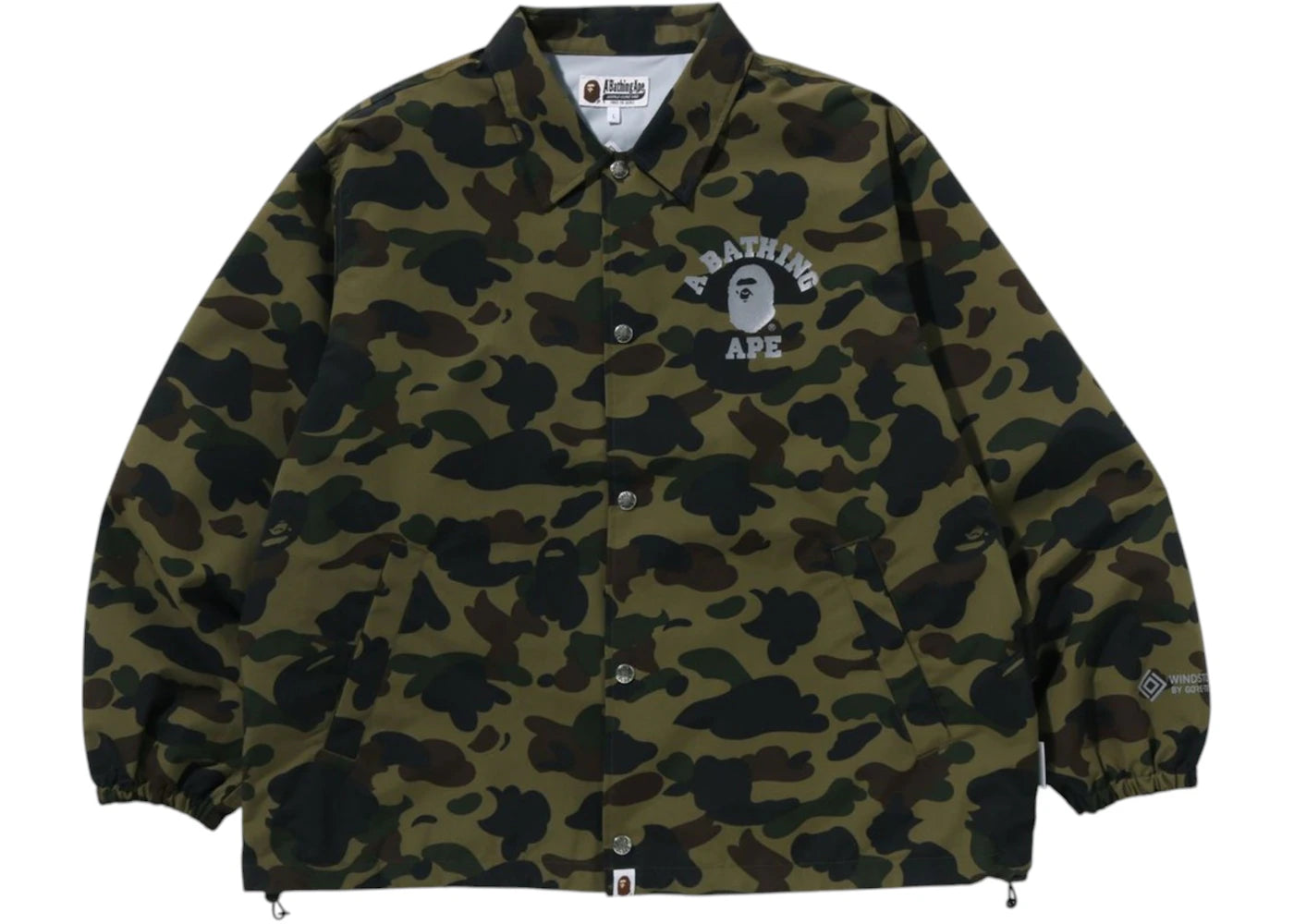 BAPE Gore-Tex Wind Stopper 1St Camo Relaxed Coach Jacket Jacket Green