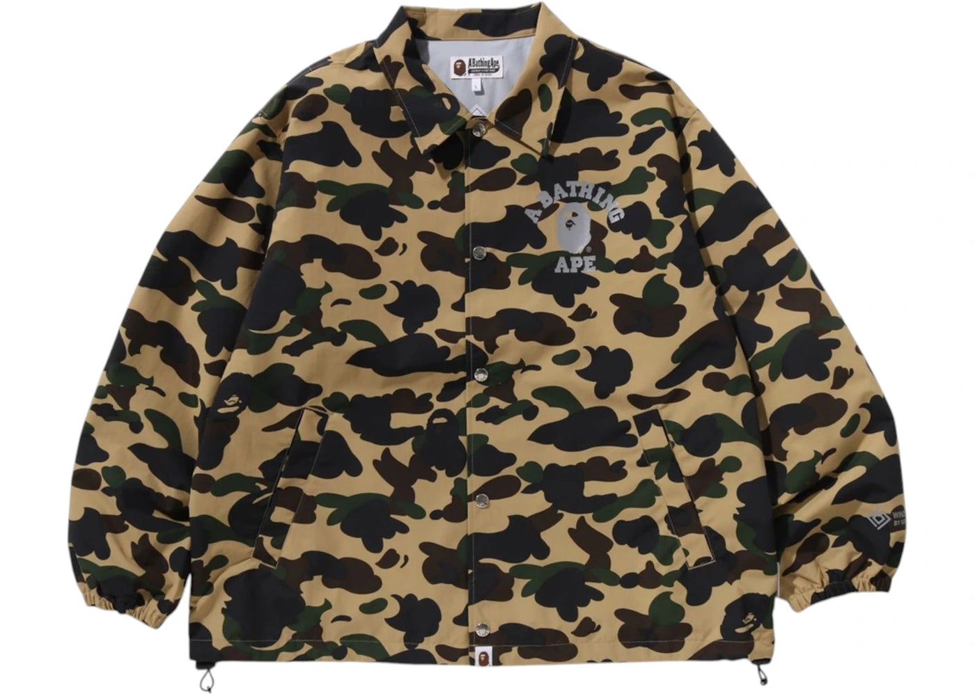 BAPE Gore-Tex Wind Stopper 1St Camo Relaxed Coach Jacket Jacket Yellow