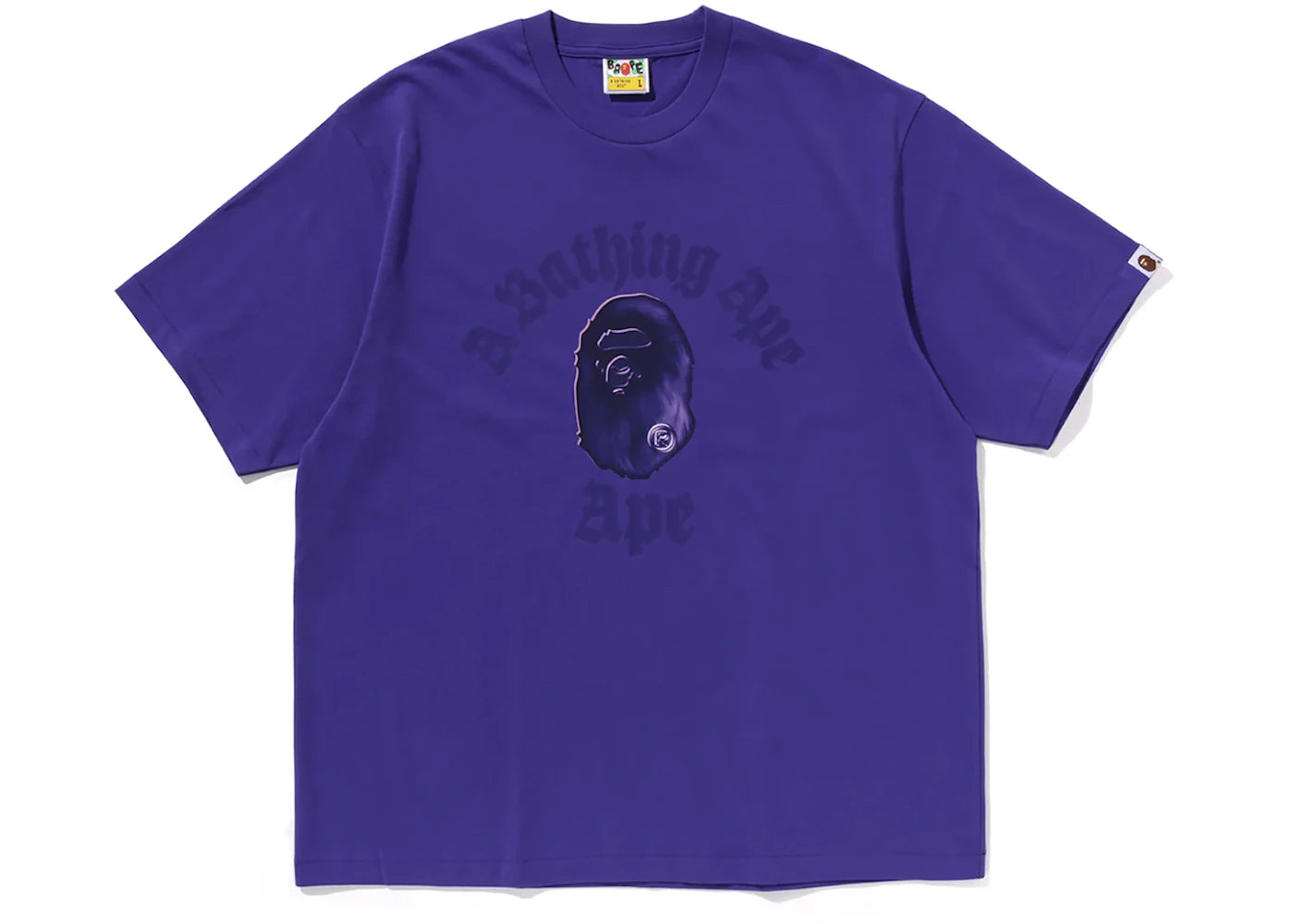 BAPE Gothic College Relaxed Fit Tee Purple