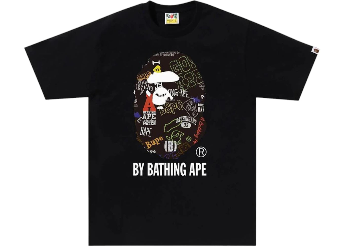 BAPE Hand Draw Pattern By Bathing Ape Tee Black