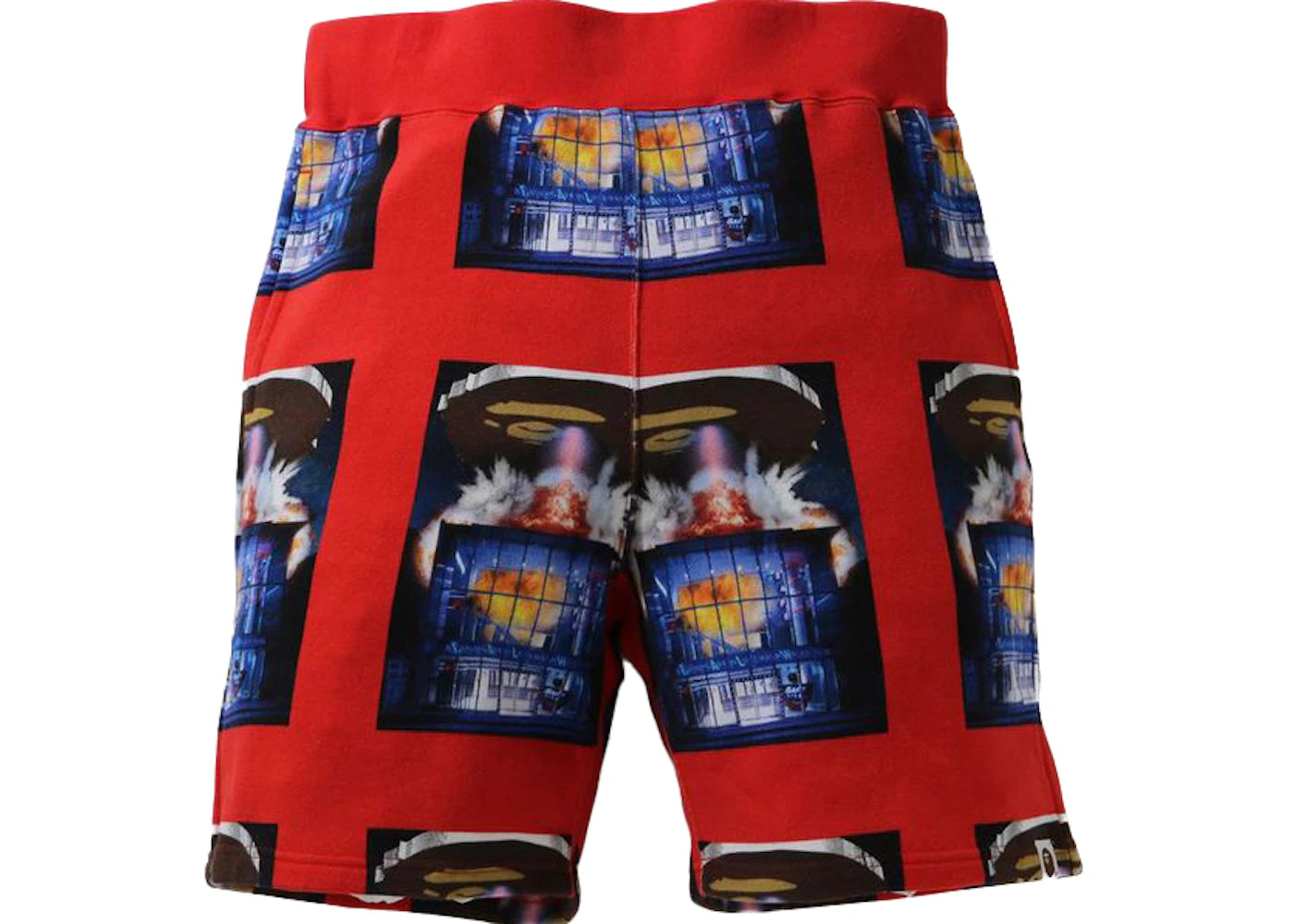 BAPE Invasion Sweat Shorts Red