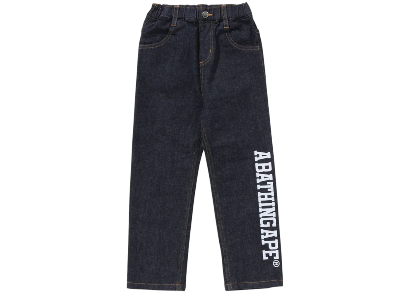 BAPE Kids 10oz Stretch Denim Tapered Pants Navy