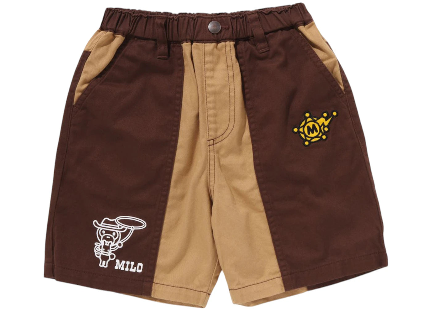BAPE Kids Baby Milo Western Shorts Brown