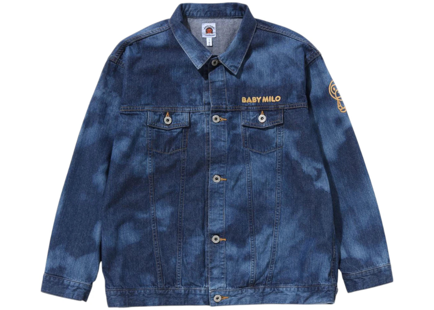 BAPE Kids Milo High Tone Bleach Loose Fit 10oz Denim Jacket Multicolor