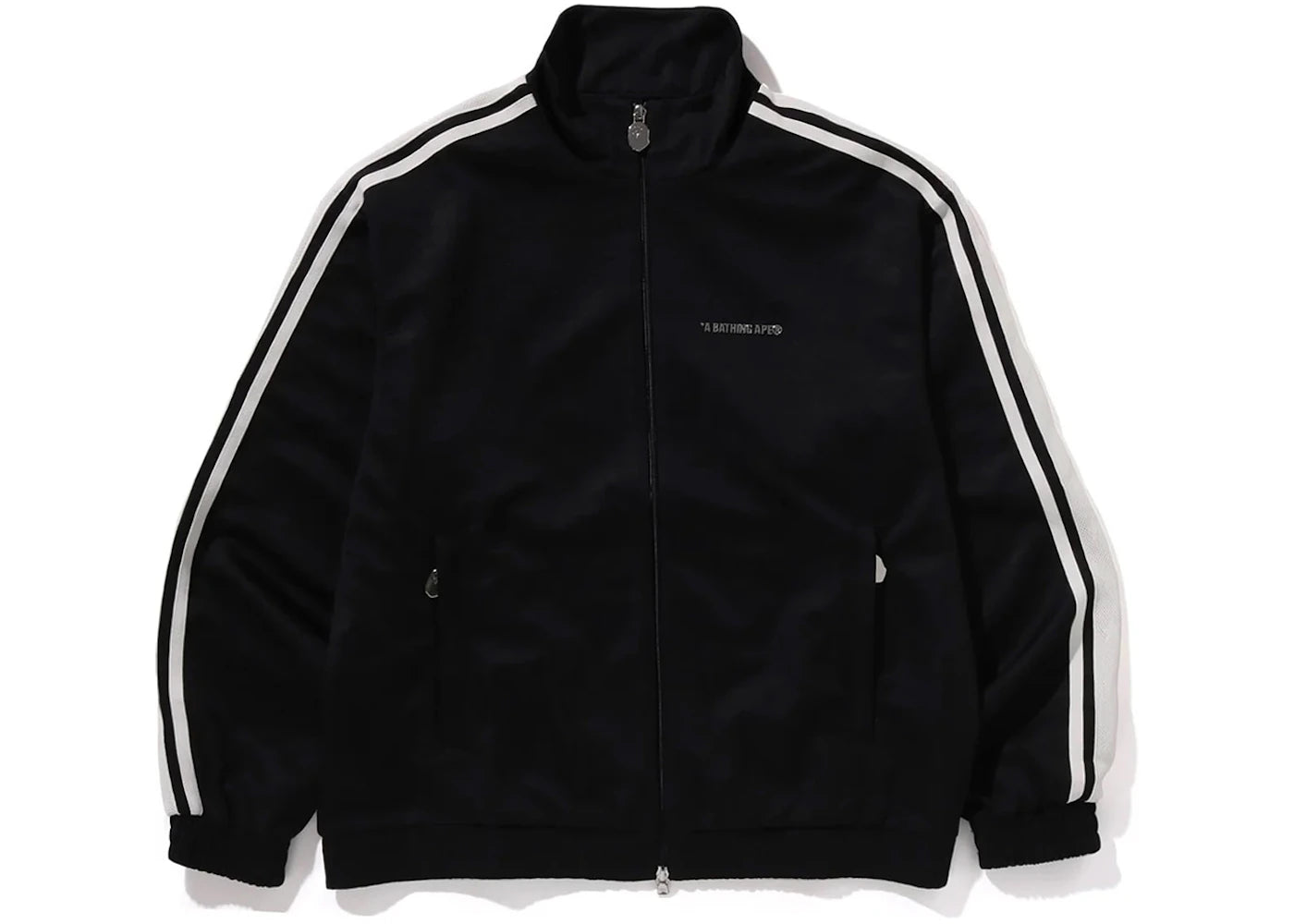 BAPE Line Camo Jacquard Bathing Ape Logo Relaxed Fit Track Jacket Black