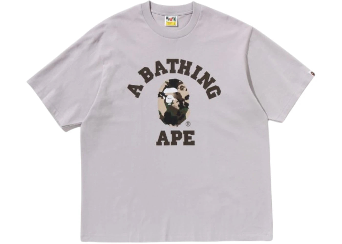 BAPE Map Camo College Relaxed Fit Tee Gray