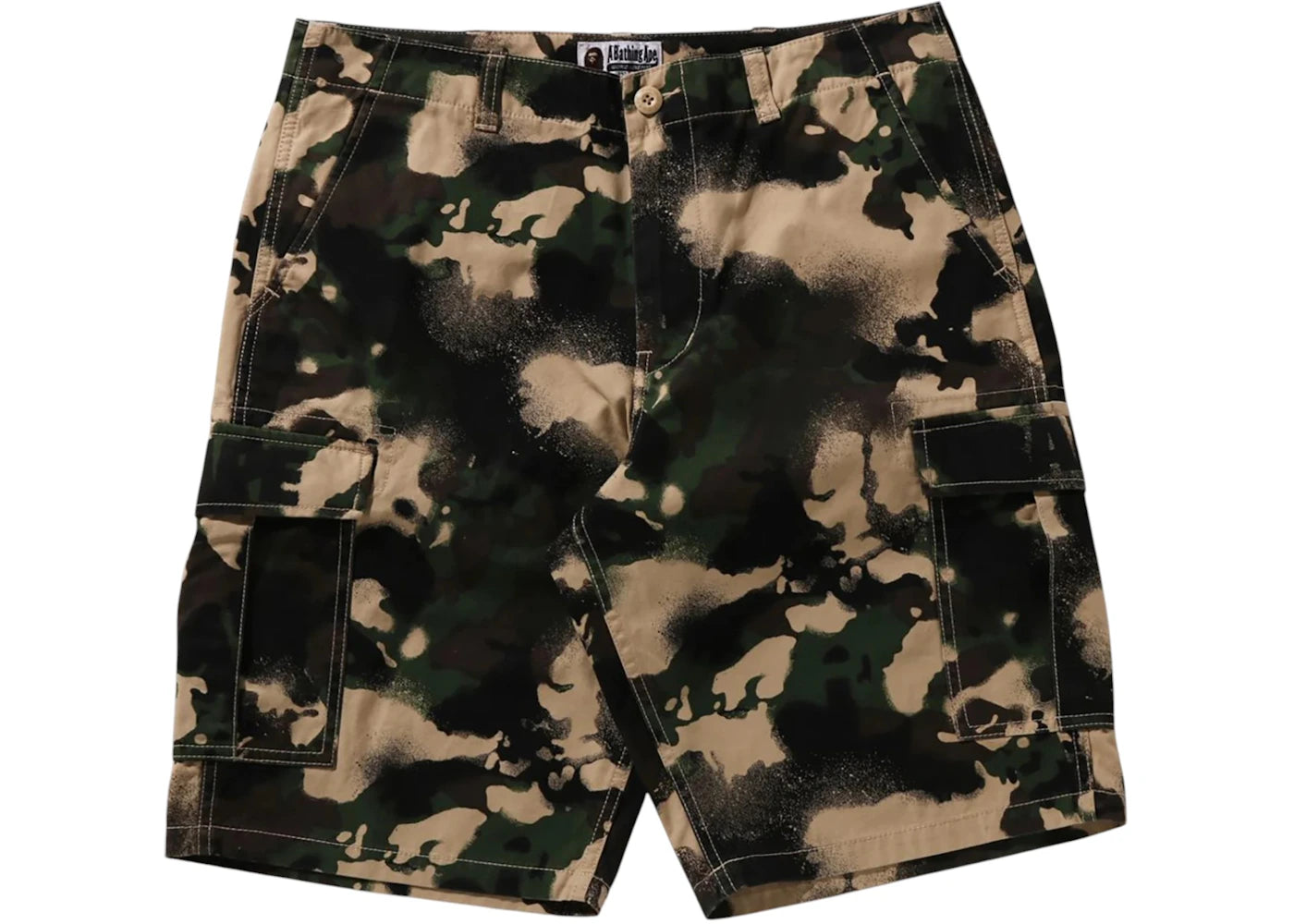 BAPE Map Camo Regular Fit Cargo Shorts Green