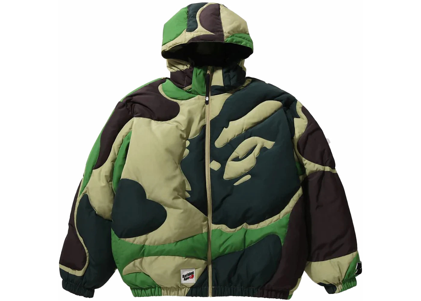BAPE Mega ABC Camo Detachable Hoodie Puffer Down Jacket Green
