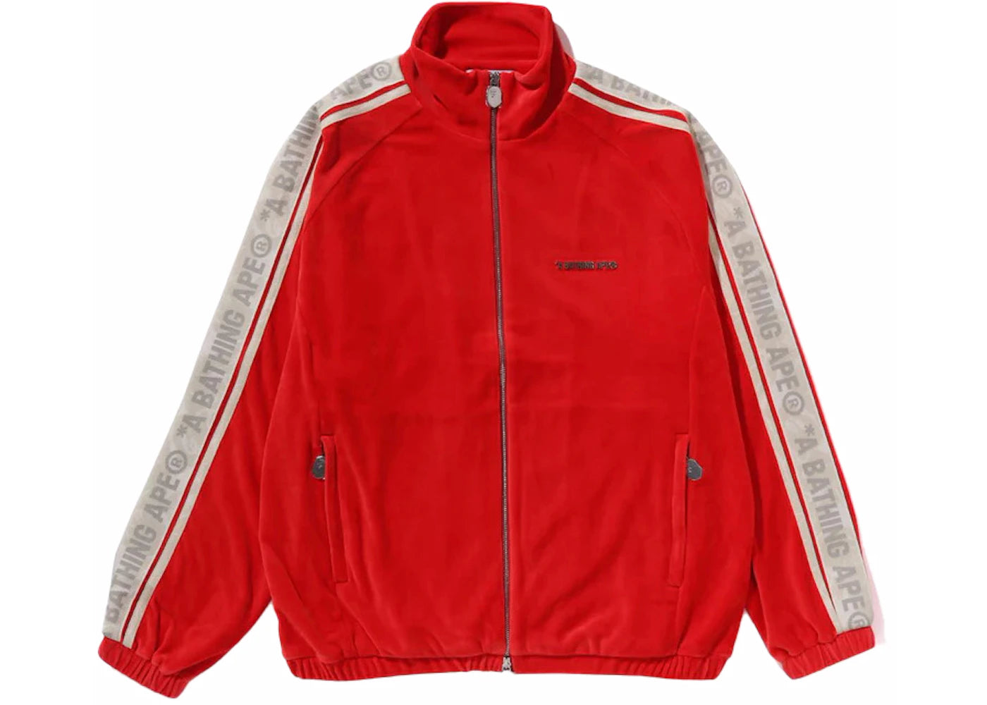 BAPE Metal Logo Pin Track Jacket Red