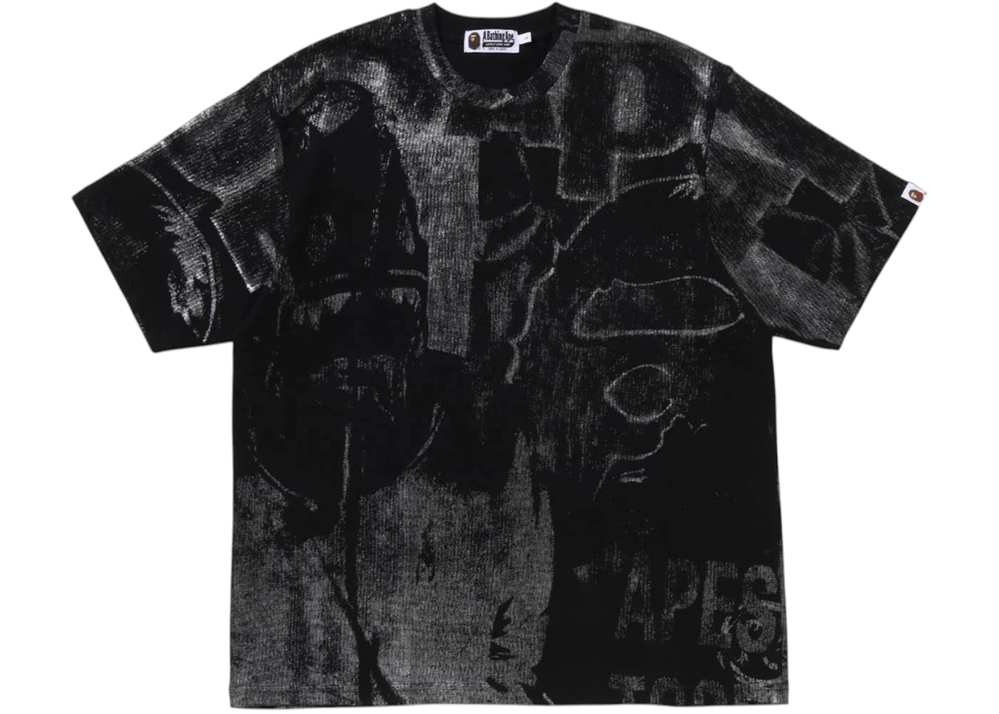 BAPE Metallic Coated Overall Print Relaxed Fit Tee (FW25) Black
