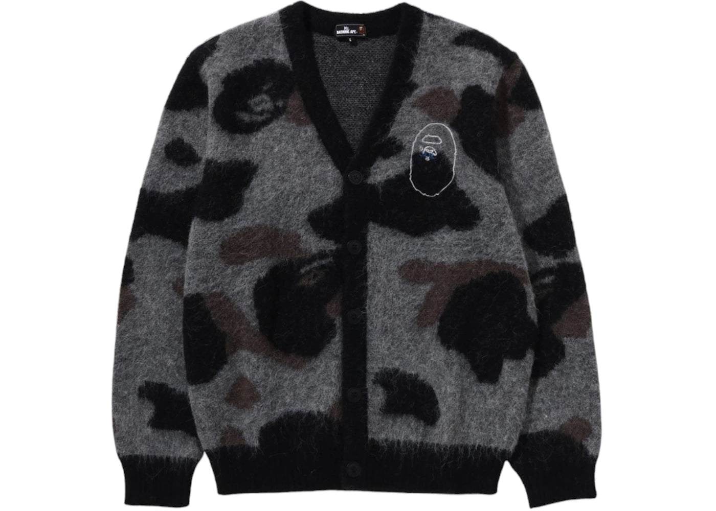 BAPE Mr.Bathing Ape Camo Mohair Jacquard Cardigan Multicolor