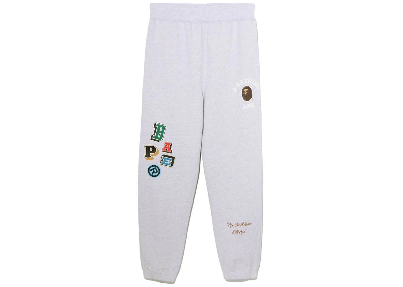 BAPE Multi Fonts Sweatpants Grey