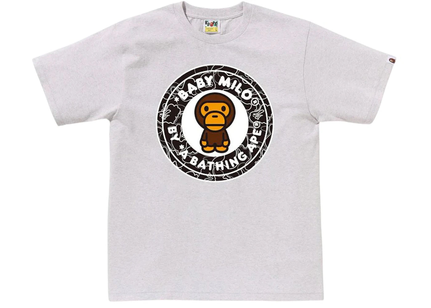 BAPE Neon Camo Milo Busy Works Tee Gray