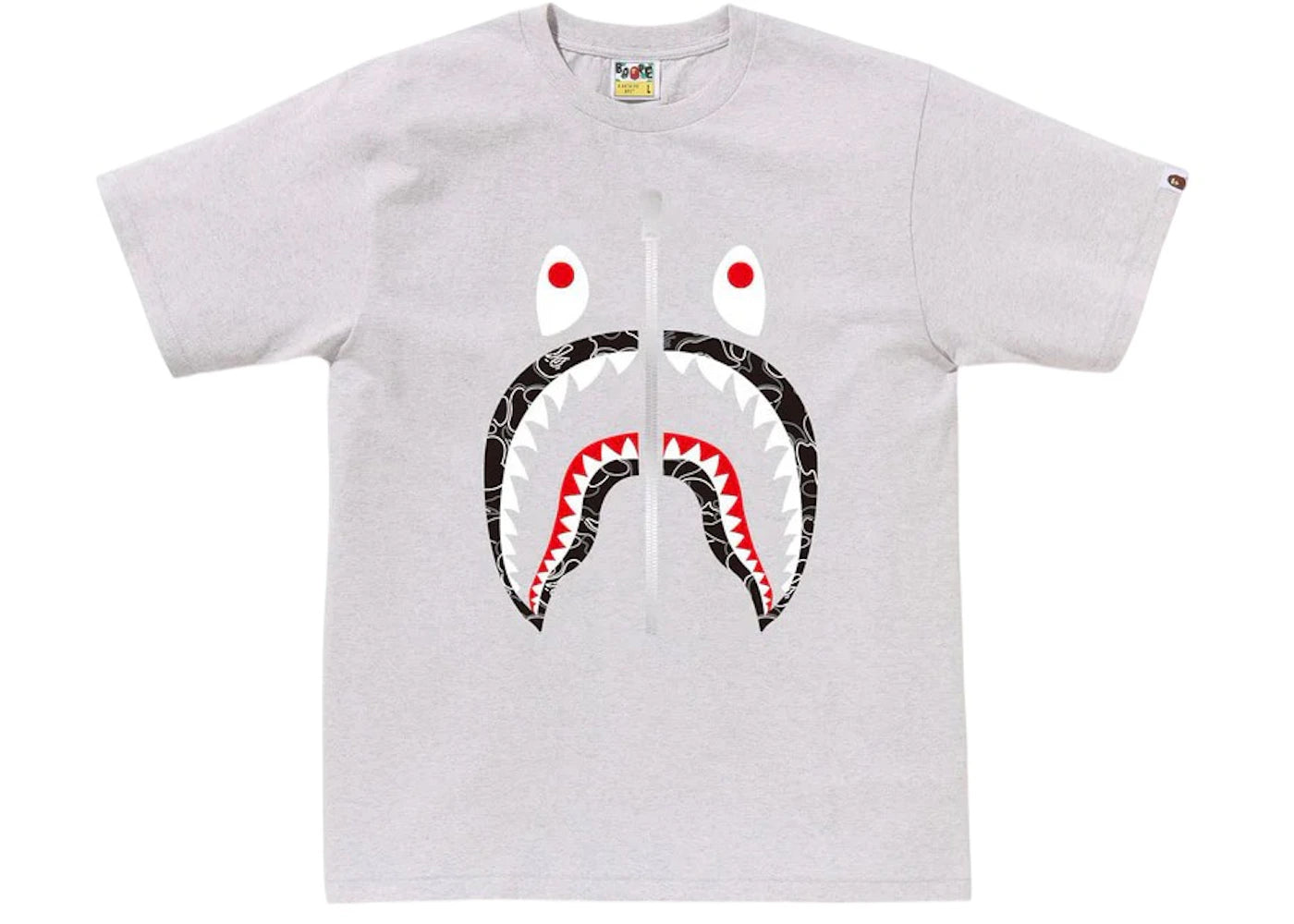BAPE Neon Camo Shark Tee Gray