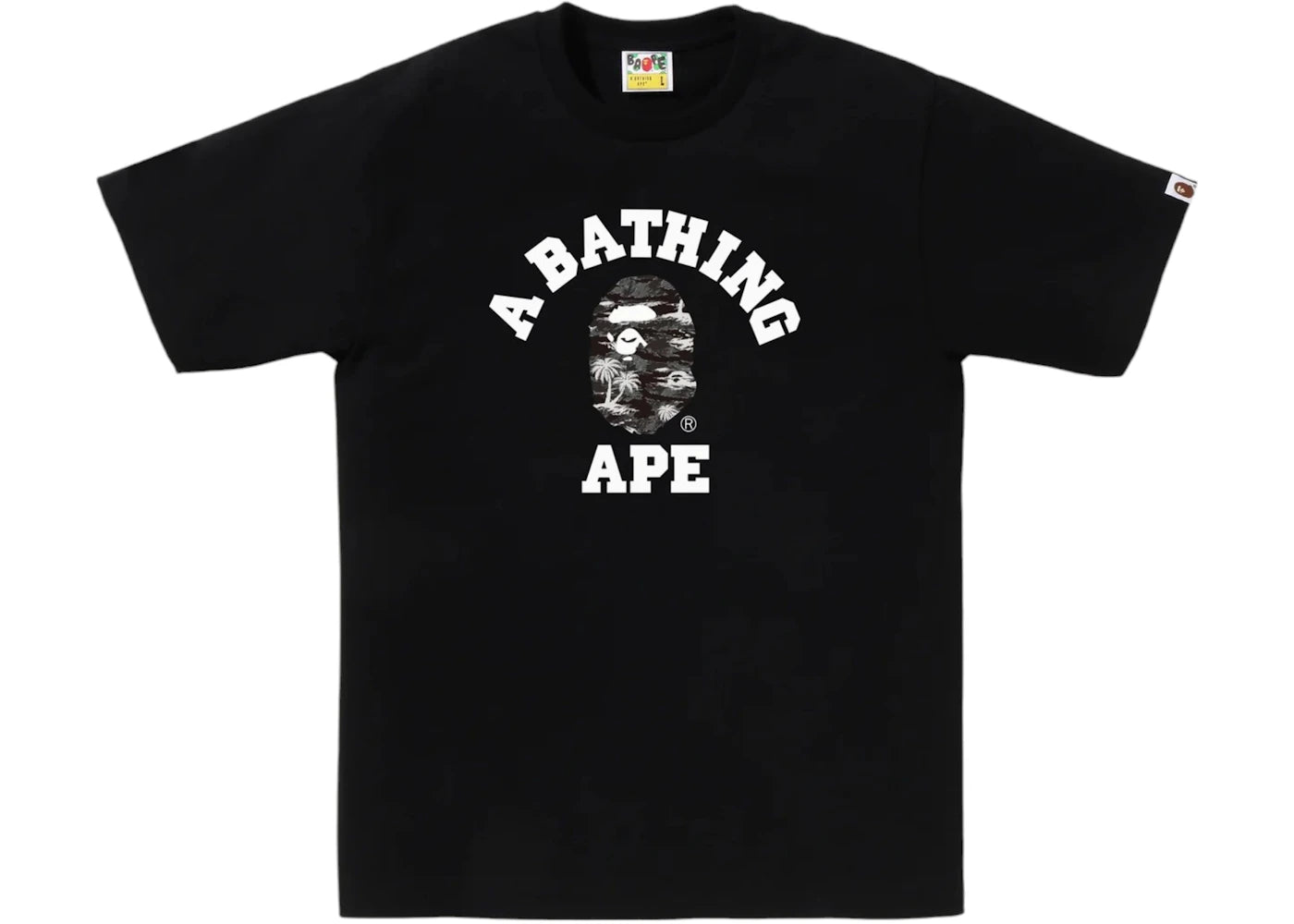 BAPE Palm Tree Camo College Tee Black
