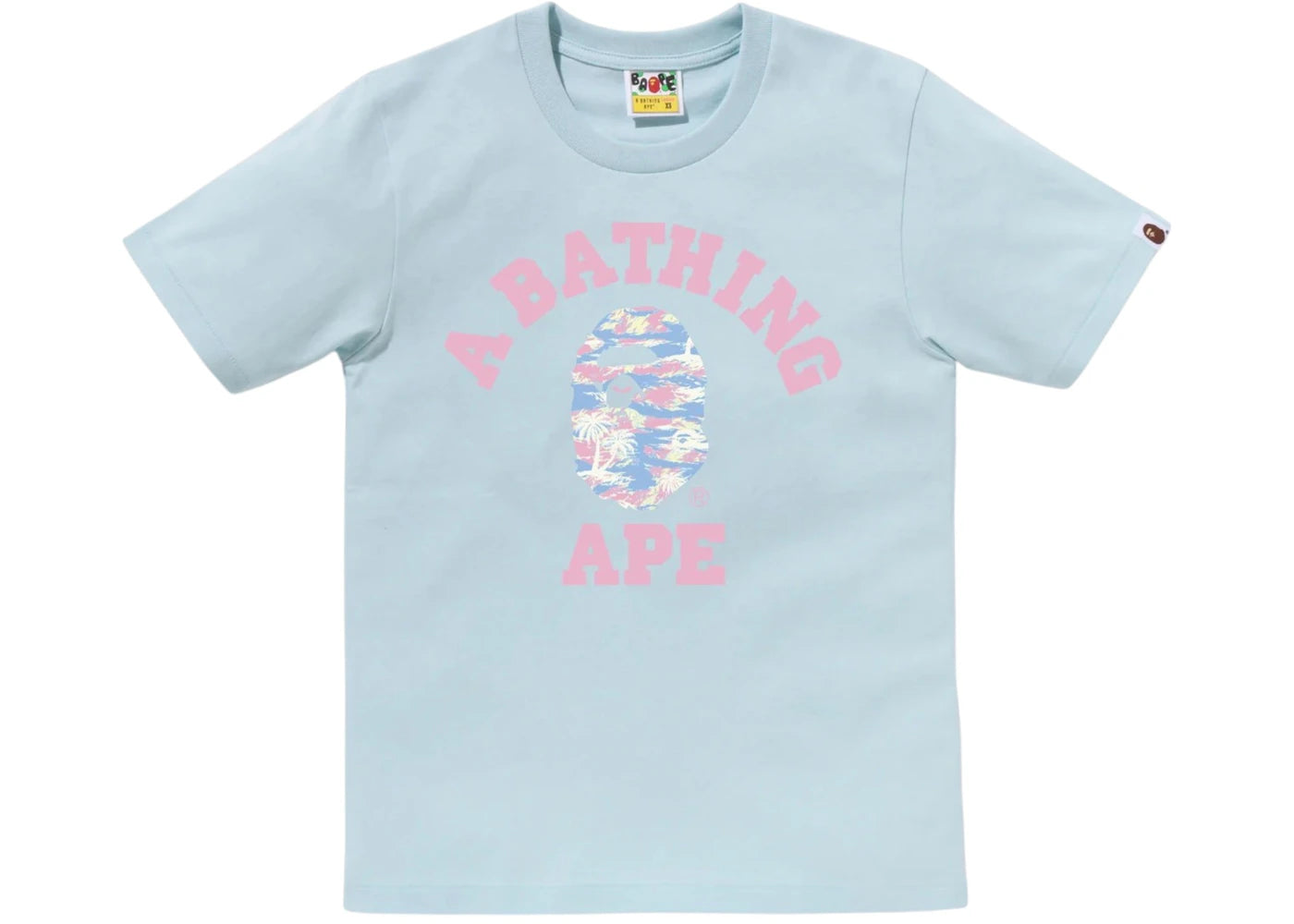 BAPE Palm Tree Camo College Tee Blue