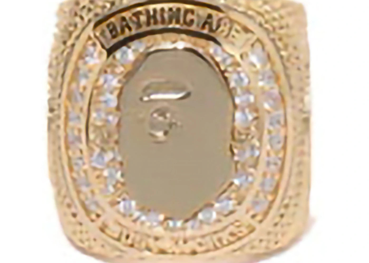 BAPE Rhinestone College Ring Gold