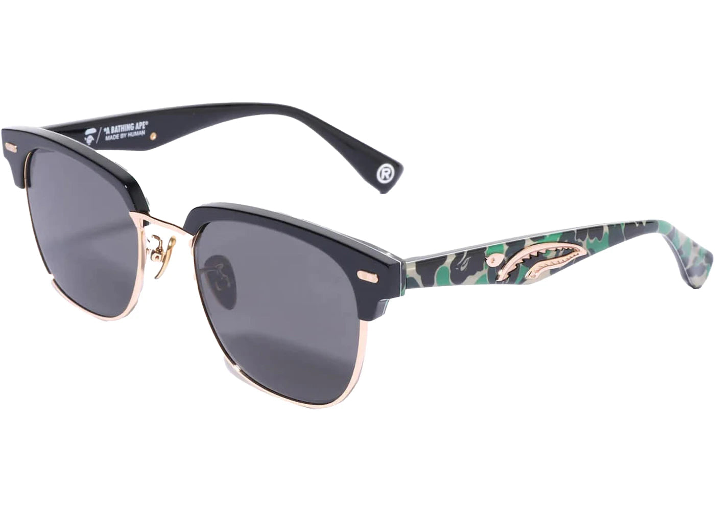 BAPE Shark #7 Sunglasses Green/Gold