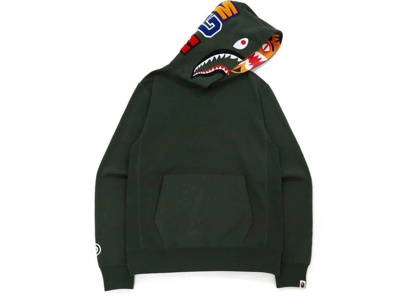 BAPE Shark x Tiger Pullover Hoodie Olivedrab