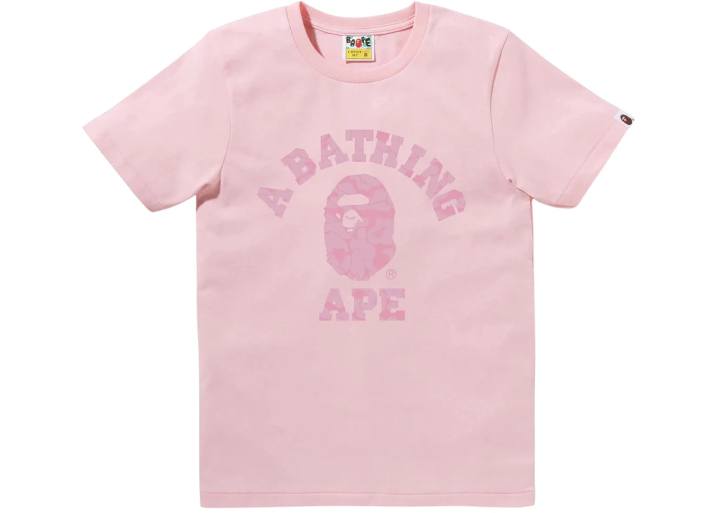 BAPE Solid Camo College Tee Pink